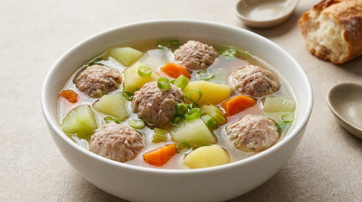 Vegetables & Pork Meatball Soup