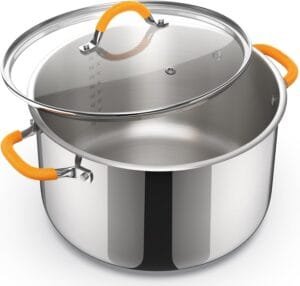 Large soup pot for cooking soups and stews